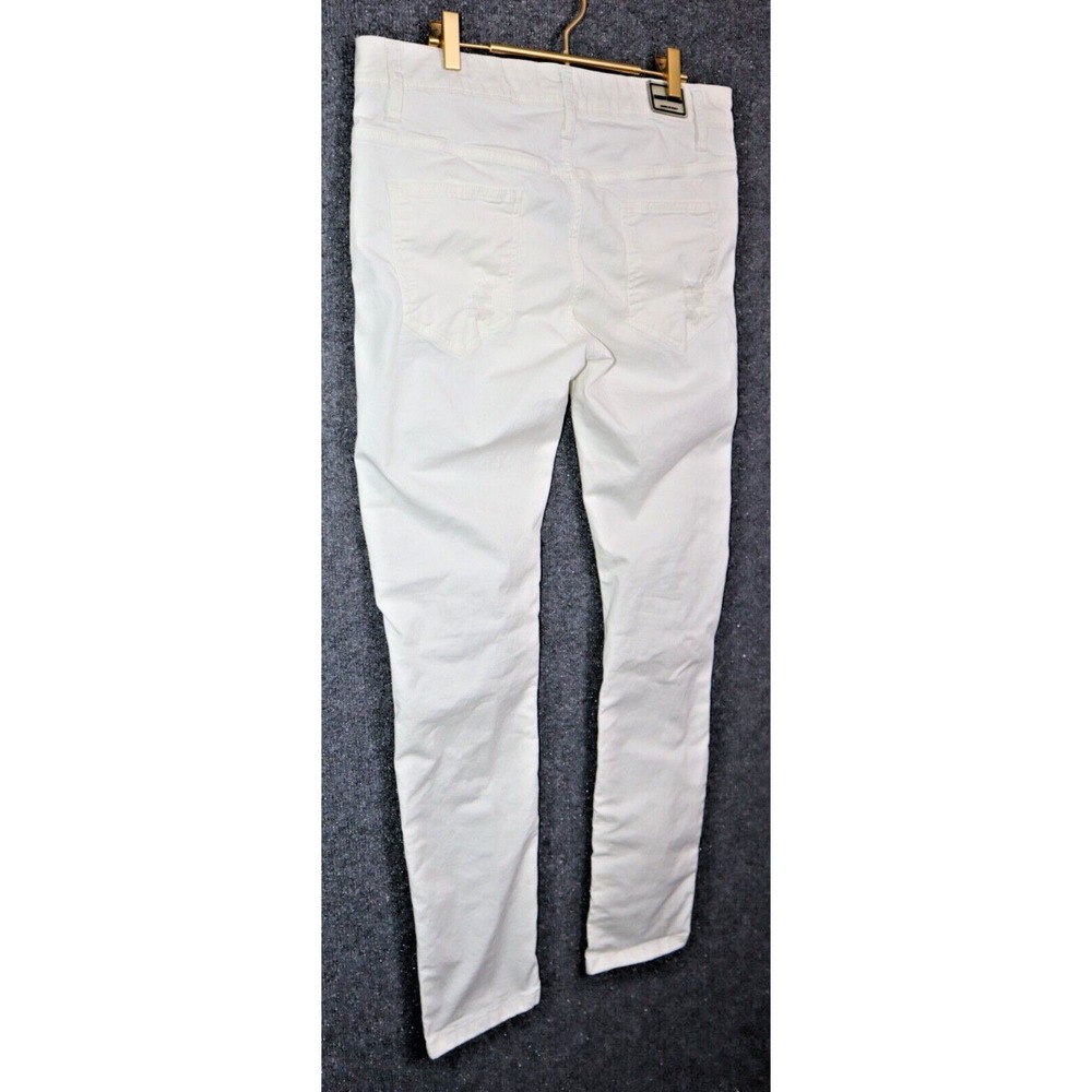 Takeshy Kurosawa Pants Men 34 White 31" TK08 BART Slim Twill Distressed Fray EUC - Picture 5 of 9